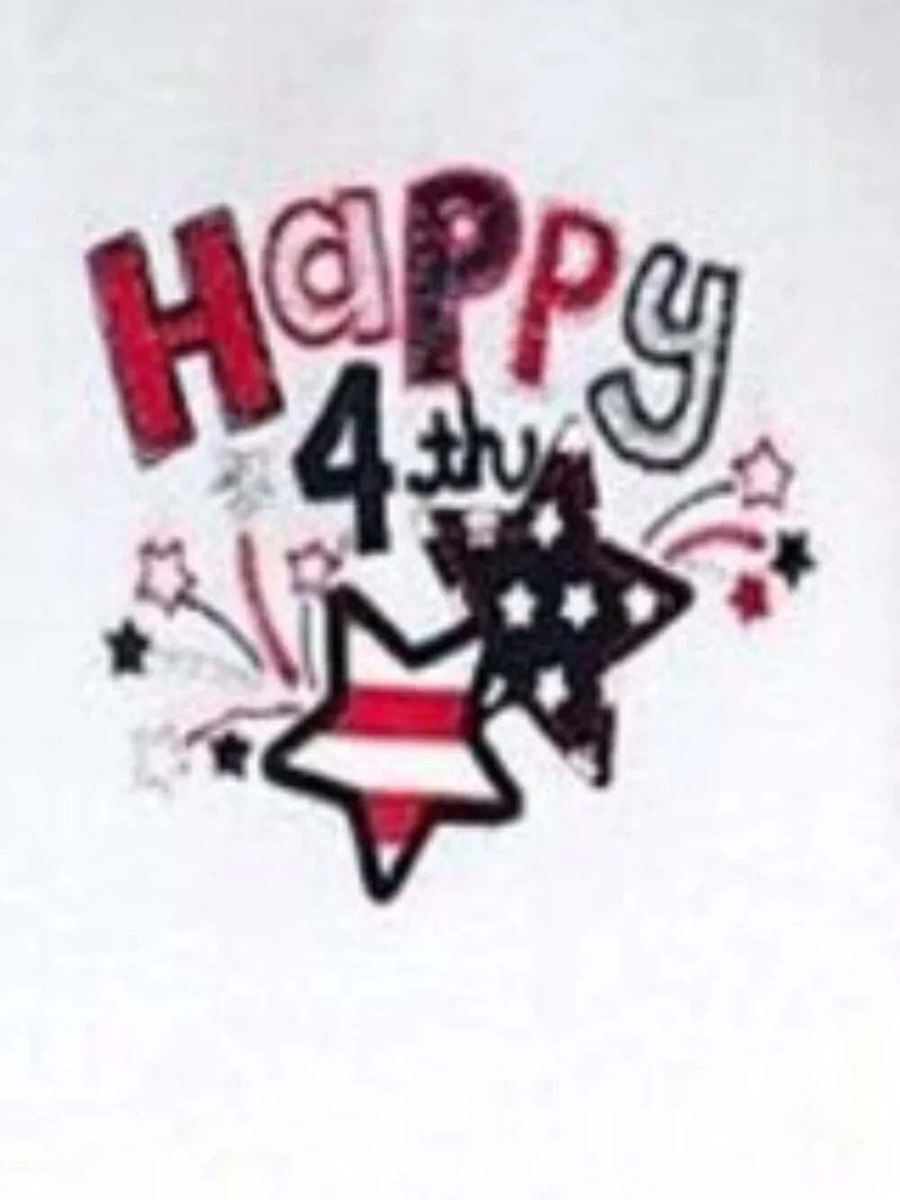 Jumping Beans Embroidered Happy 4th of July Bodysuit Baby Girl Size 6M Patriotic